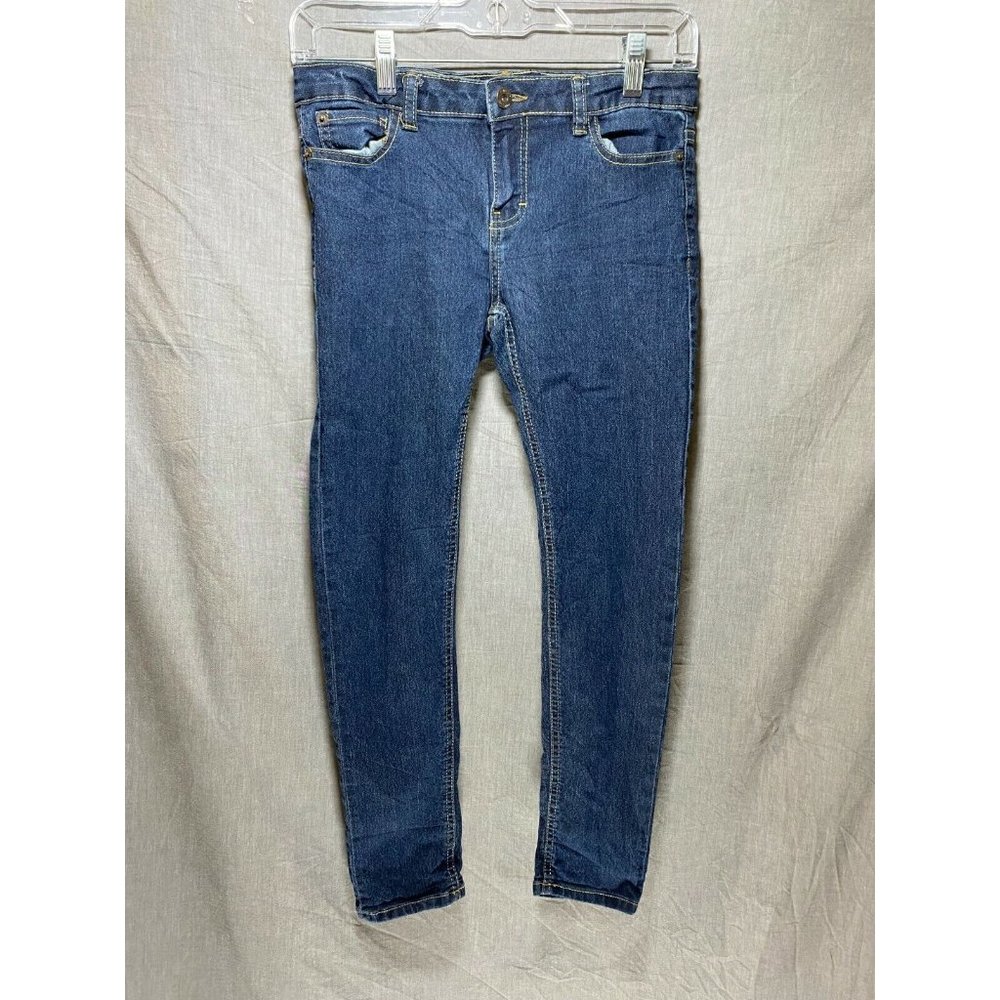Lucky Brand Zoe Skinny Jeans 12 Blue Denim Zip Button Pocketed 28x25